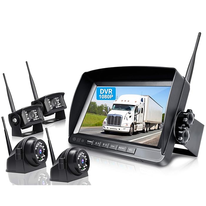 Buy 9‘’ Wireless Backup Camera System for RV Truck Trailer