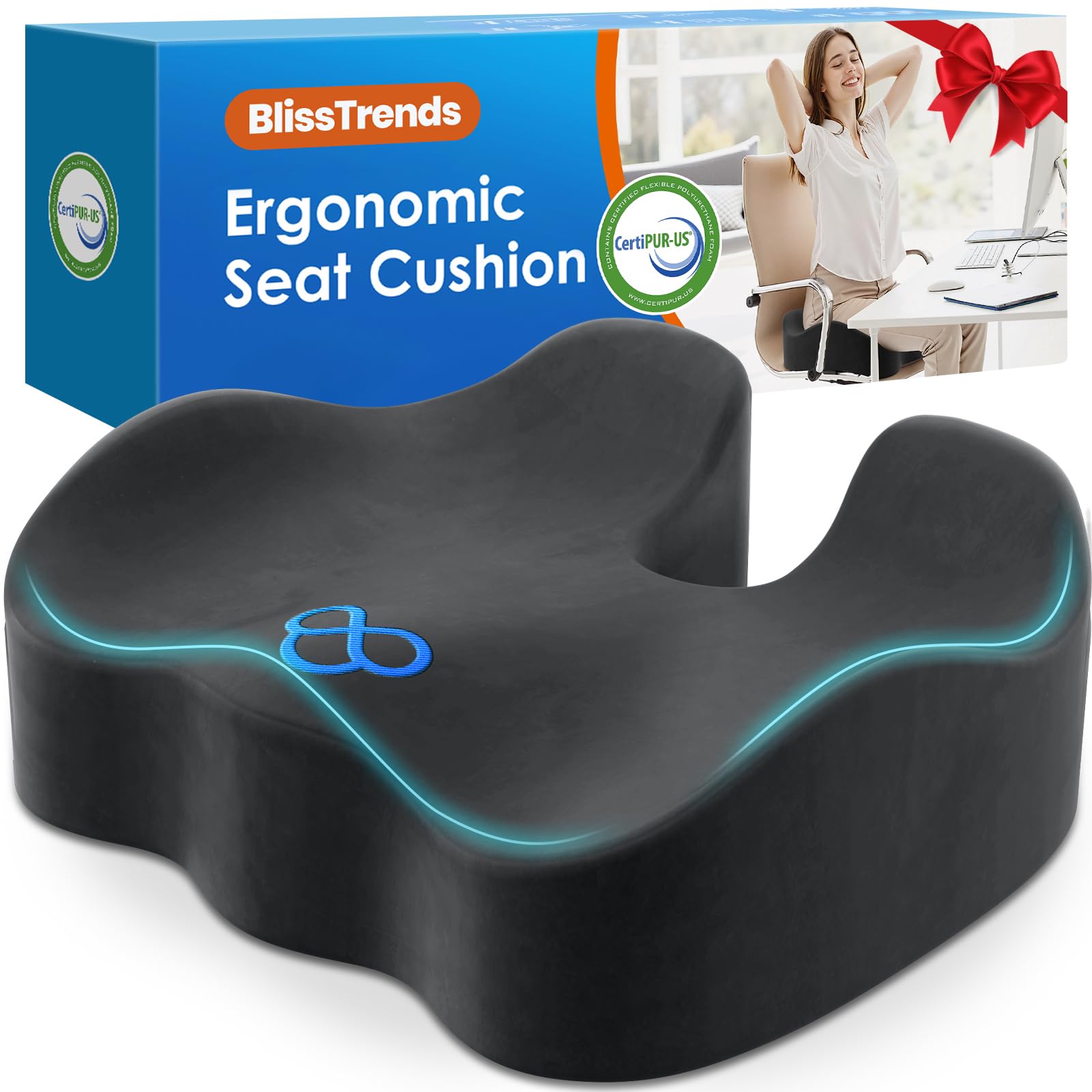 - Seat Cushion,5.2in Thick Memory Foam Cushions for Office Chair, Car Seat, Airplane, Relieving Pressure Tailbone Sciatica Back Pain for Long Sitting Office Workers, Car Drivers Grey