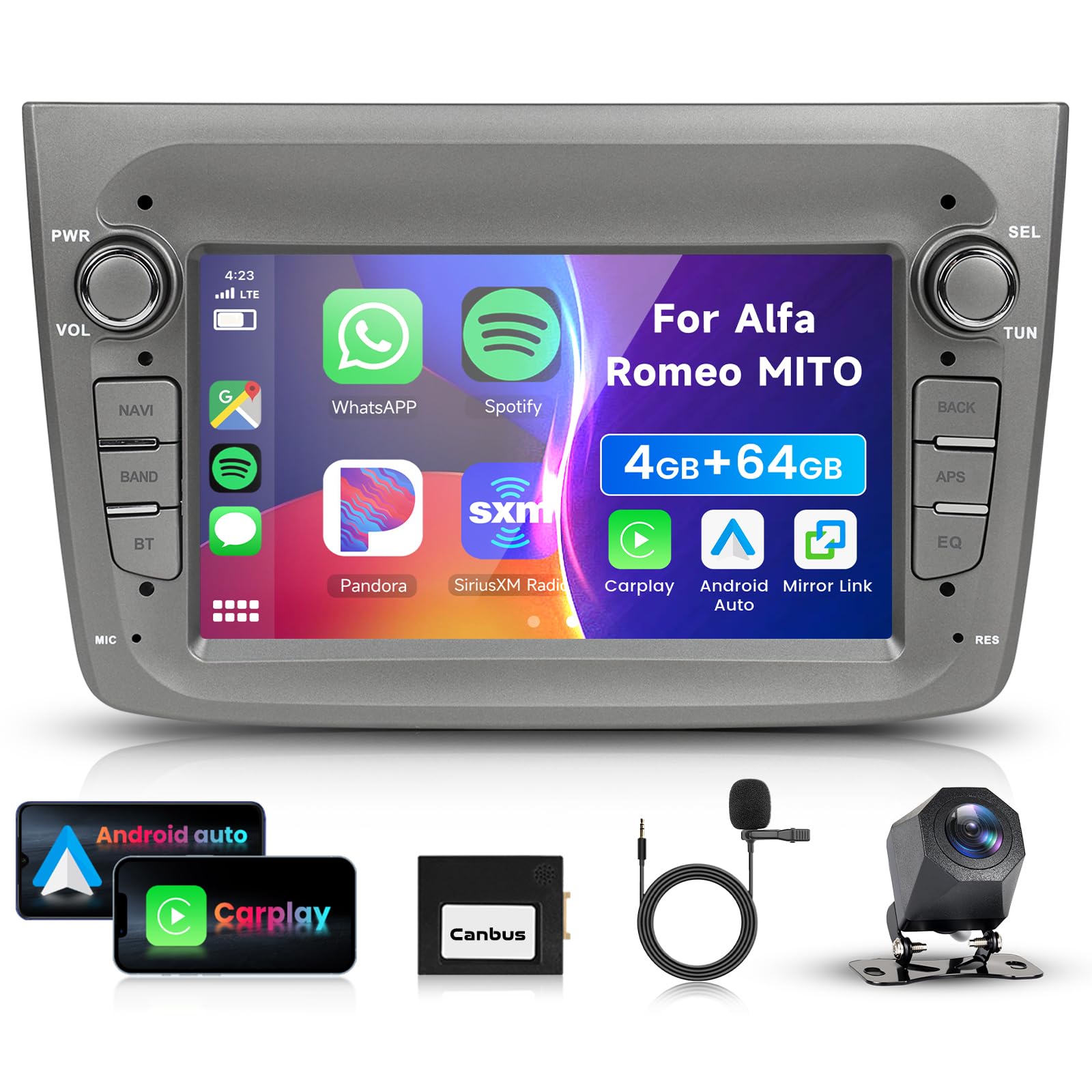 Pantalla para Alfa Romeo Mito 2008-2016 con Android Auto para viajar conectado 8