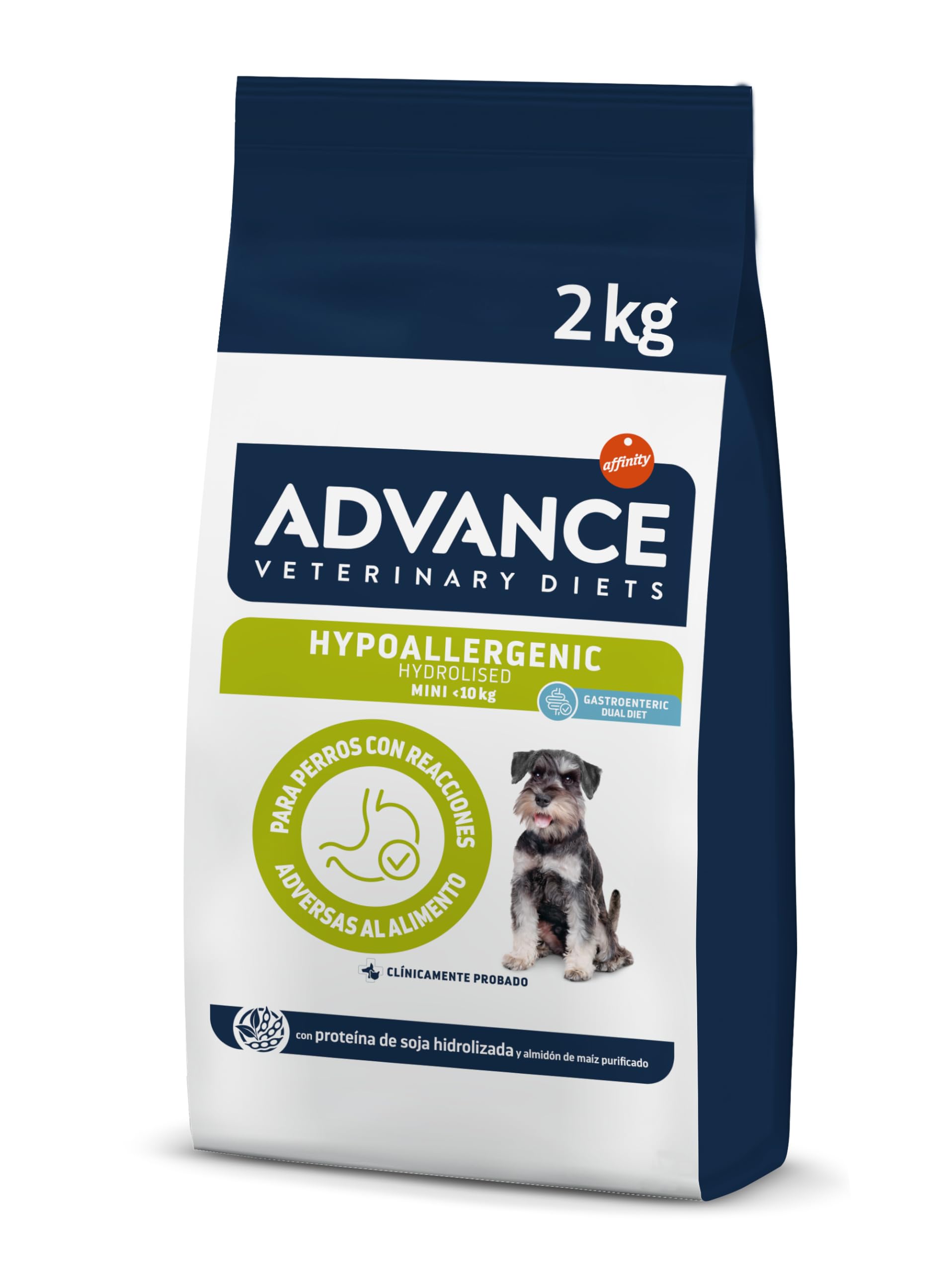 Advance Veterinary Diets Hypoallergenic & Gastroenteric, Pienso para Perros Mini, 2kg