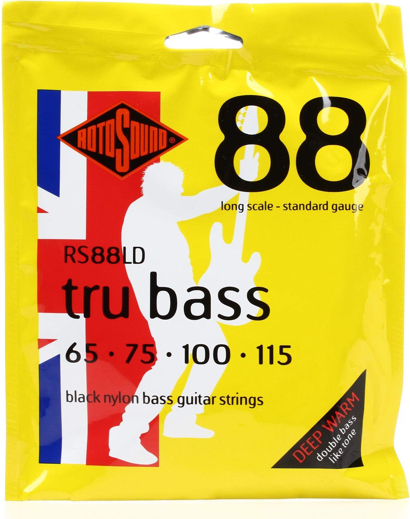 RS88LD Black Nylon Flatwound Bass Guitar Strings (65 75 100 115)