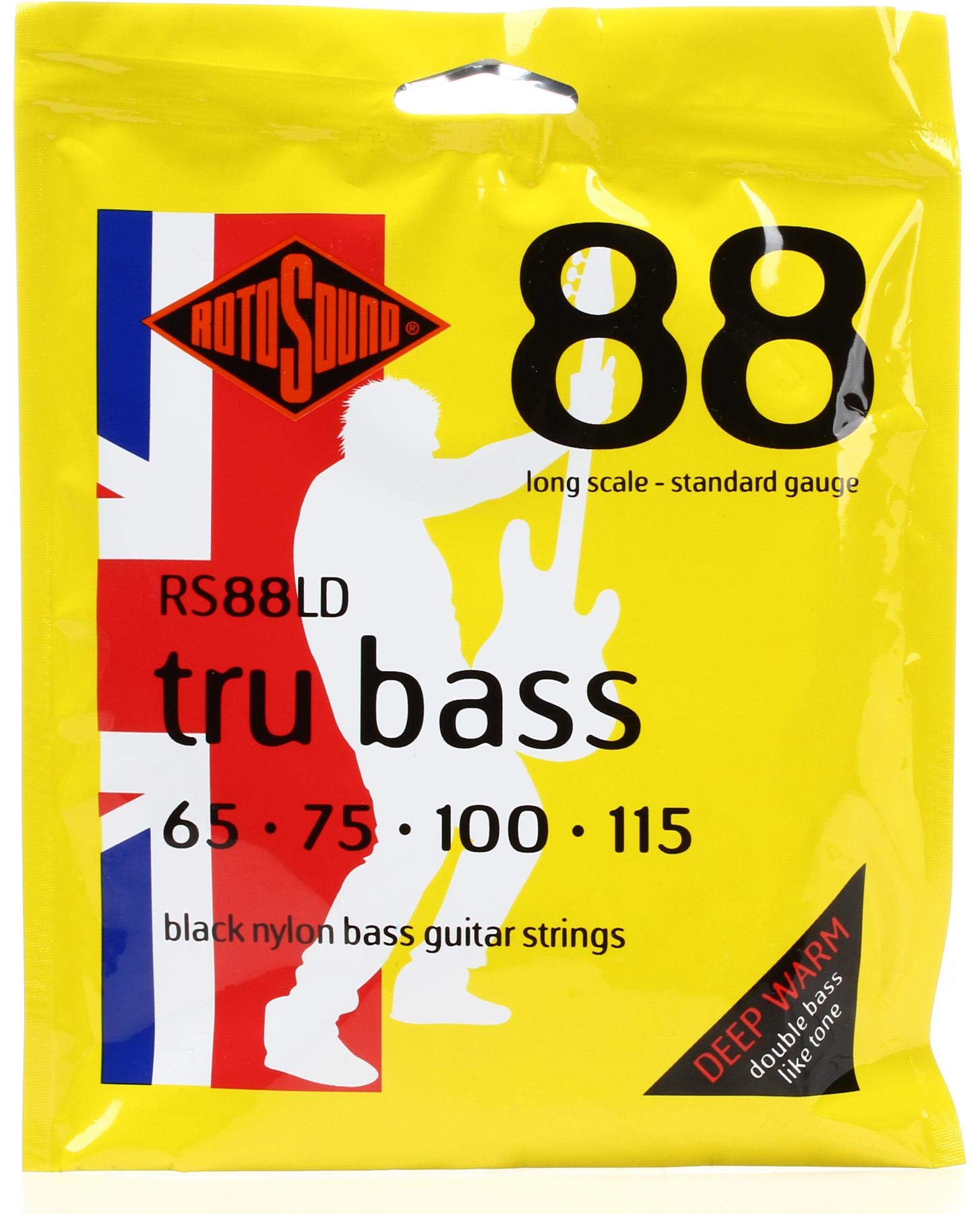 Rotosound RS88LD 'Tru Bass' Black Nylon Flatwound 4-String Bass strings 65-115