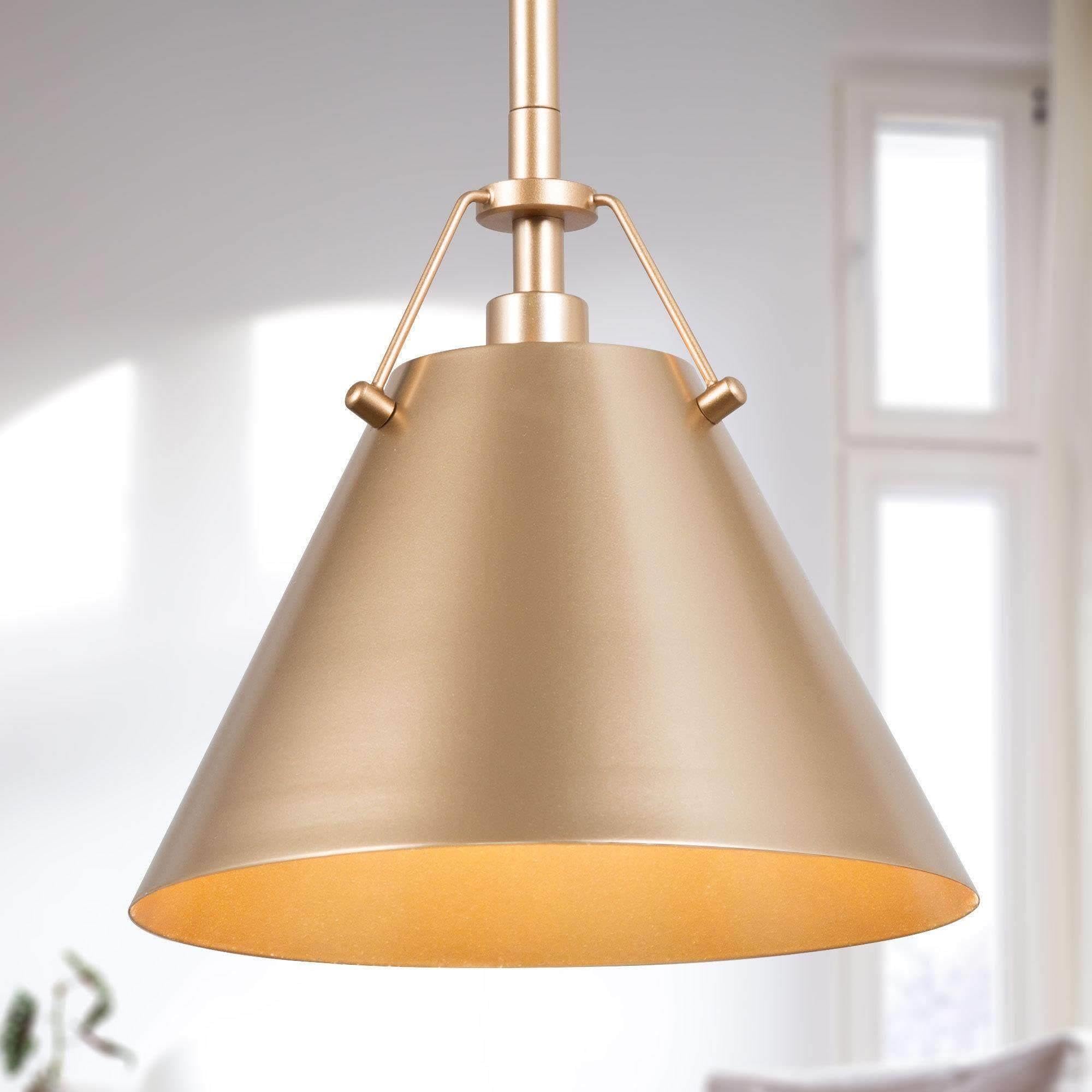 Pendant Lights Kitchen Island, Gold Kitchen Pendant Light Fixtures, Modern Cone Pendant Lighting for Kitchen Island, Dining Room, Hallway, Foyer
