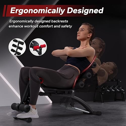 Miniatura 2 de MERACH Máquina de Abdominales, Entrenador de Abdominales Ajustable Multifuncional, Banco de Entrenamiento de Abdominales para Gimnasio en Casa,