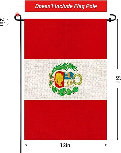 Miniatura 2 de Banderas de jardín de Perú pequeña bandera peruana de 12 x 18 pulgadas, bandera de arpillera de doble cara para decoración de patio, porche y patio