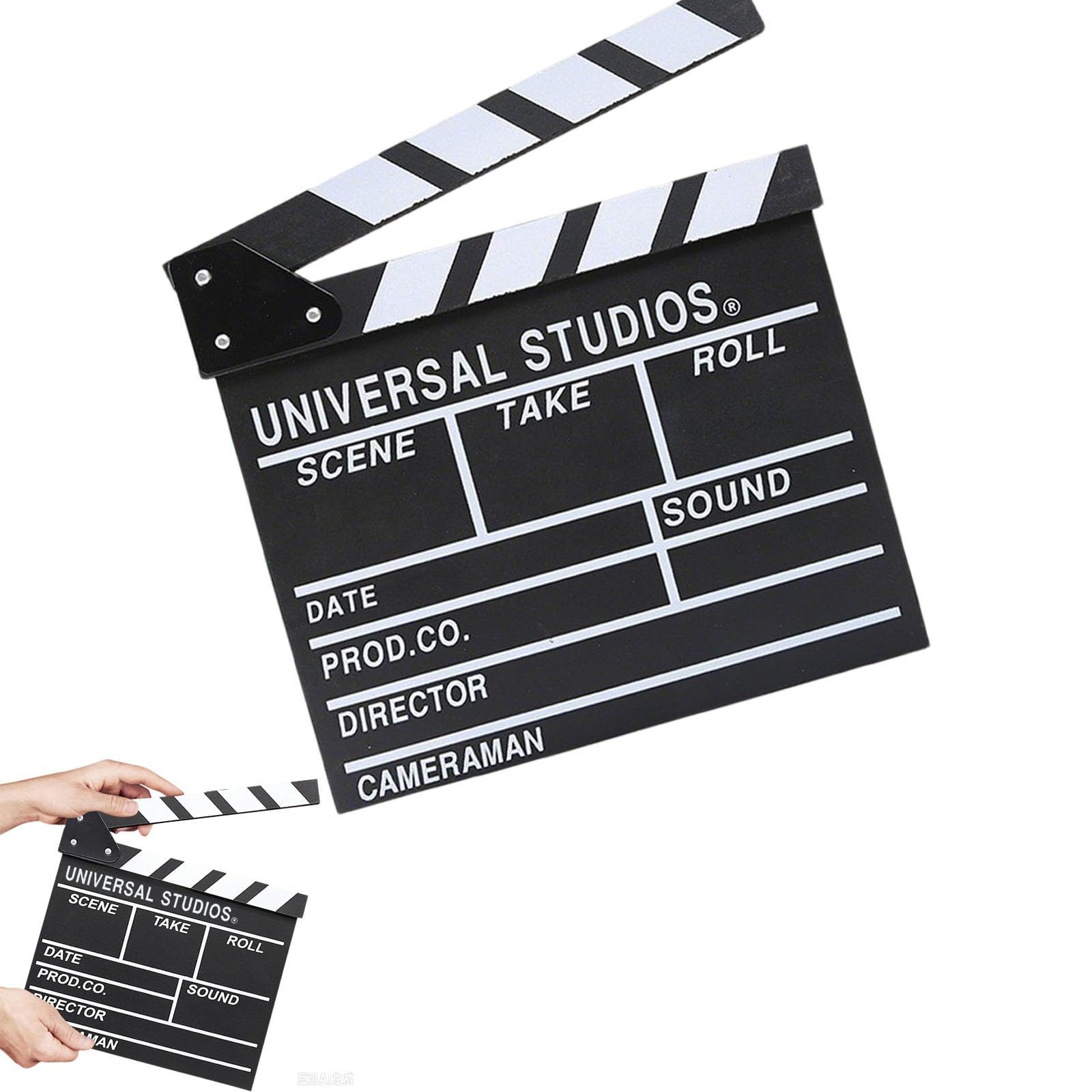Film Clap Board, Professional Acrylic Clapboard for Movie Making, YouTube Content Creation and Film Shooting Scenes, Black and White Design with Wooden Accents-picture-21