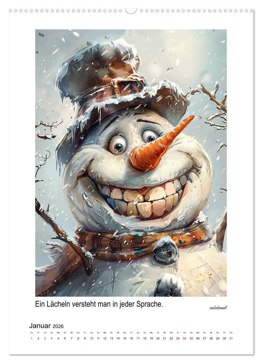Jeden Tag ein Lächeln (hochwertiger Premium Wandkalender 2026 DIN A2 hoch), Kunstdruck in Hochglanz: Der humorvolle Kalender für gute Laune - KI generiert (CALVENDO Spass)