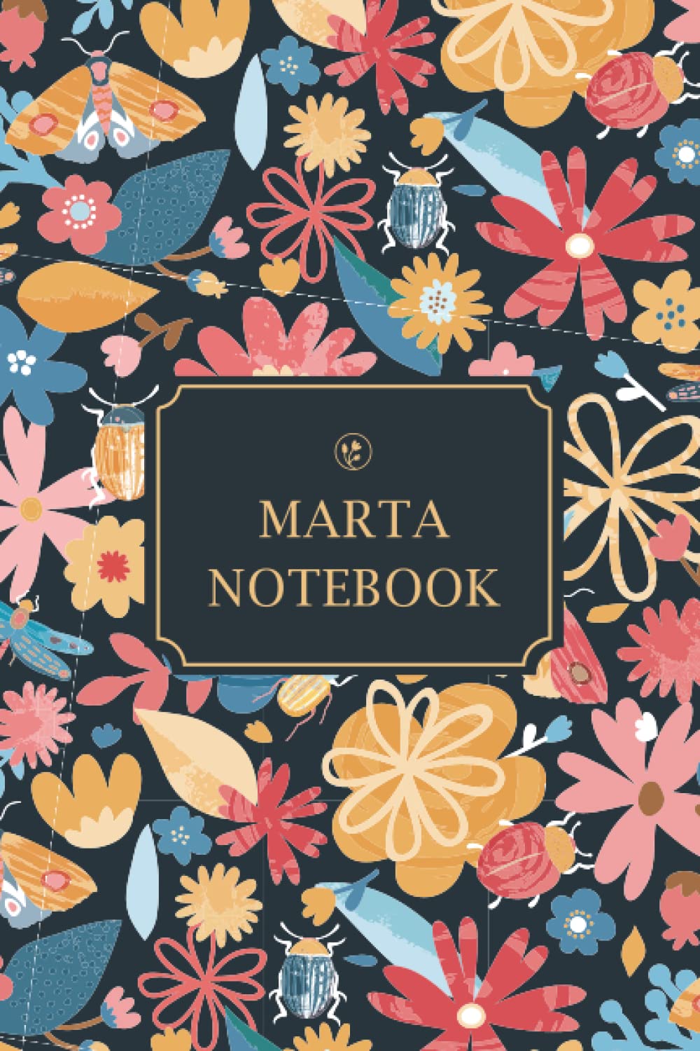 Marta Notebook: Floral Journal Gift for Her, Birthday, Valentine's Day, 100 Lined pages, 6"x9"