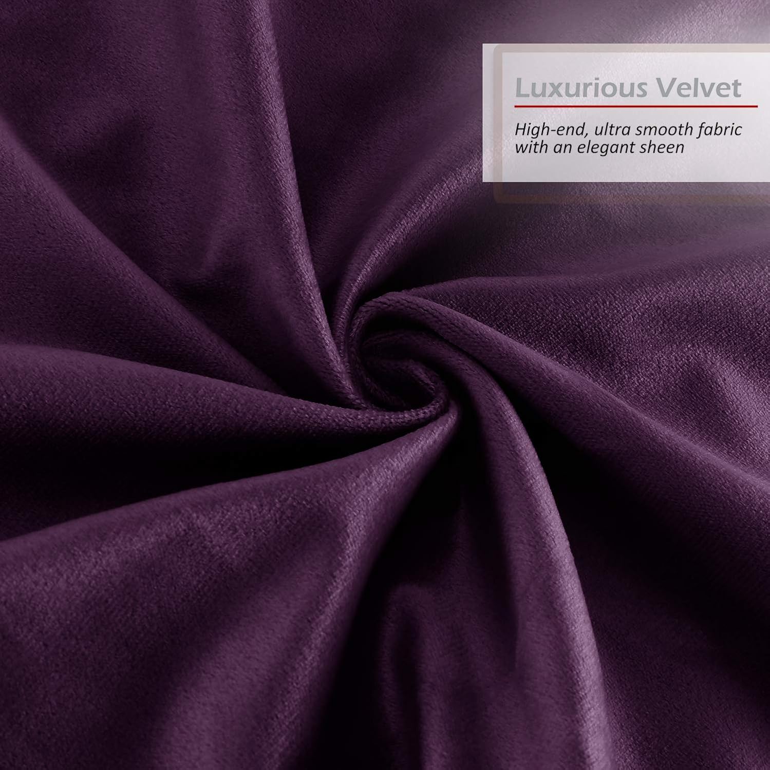 Throw Pillow Inserts Pack of 2 with Velvet Soft Solid Decorative Square Throw Pillow Covers Set for Sofa Couch Car Bedroom, 26X26 Throw Pillows Inserts with 24x24 Washable Cushion Covers, Dark Purple