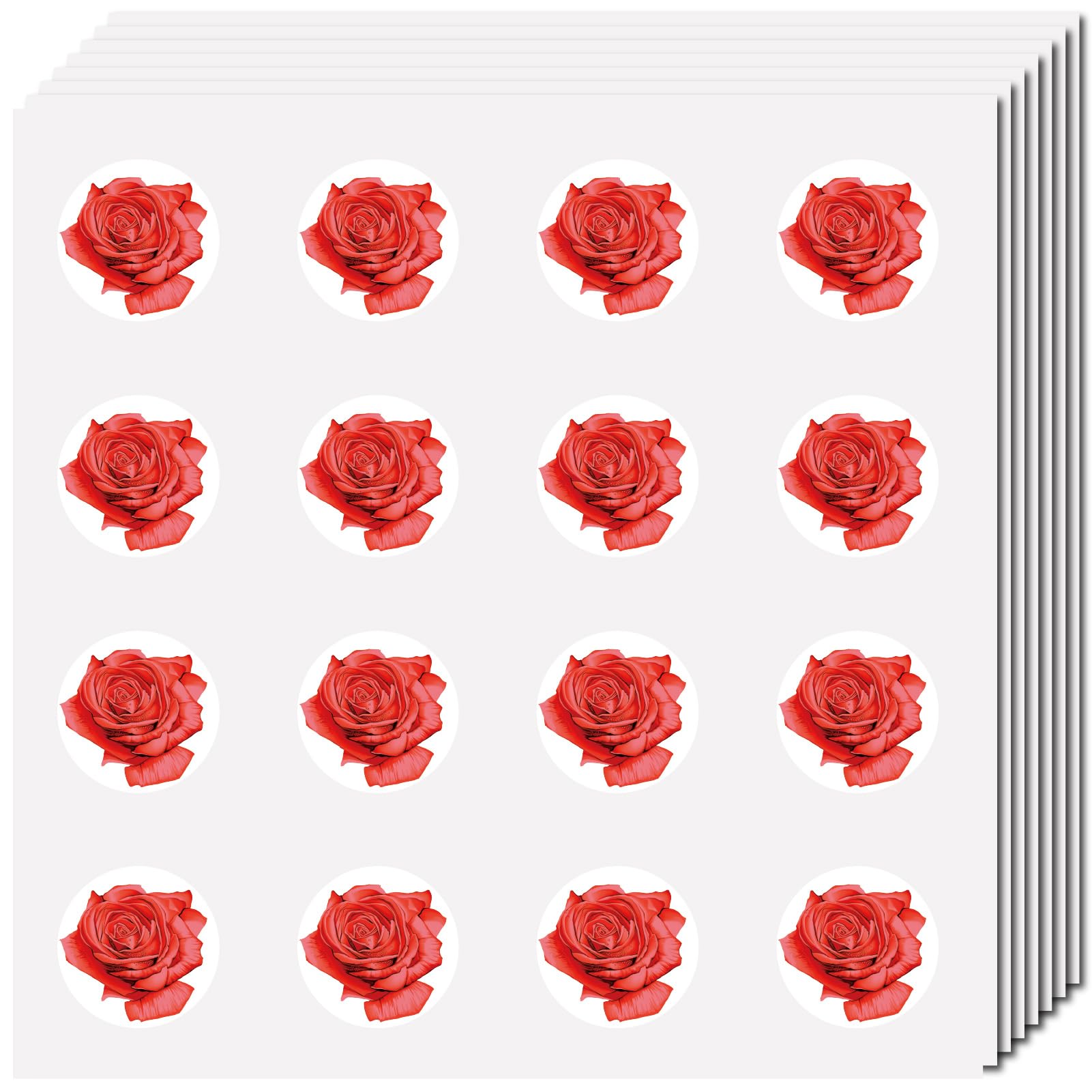 CREATCABIN 128Pcs 8 Sheets Red Rose Sticker Flower Planner Stickers Plastic Waterproof Self-Adhesive Plant Decal Roses Sticker for Scrapbooking Envelope Helmet Water Bottle Crafts Decoration 0.98Inch โ image 1