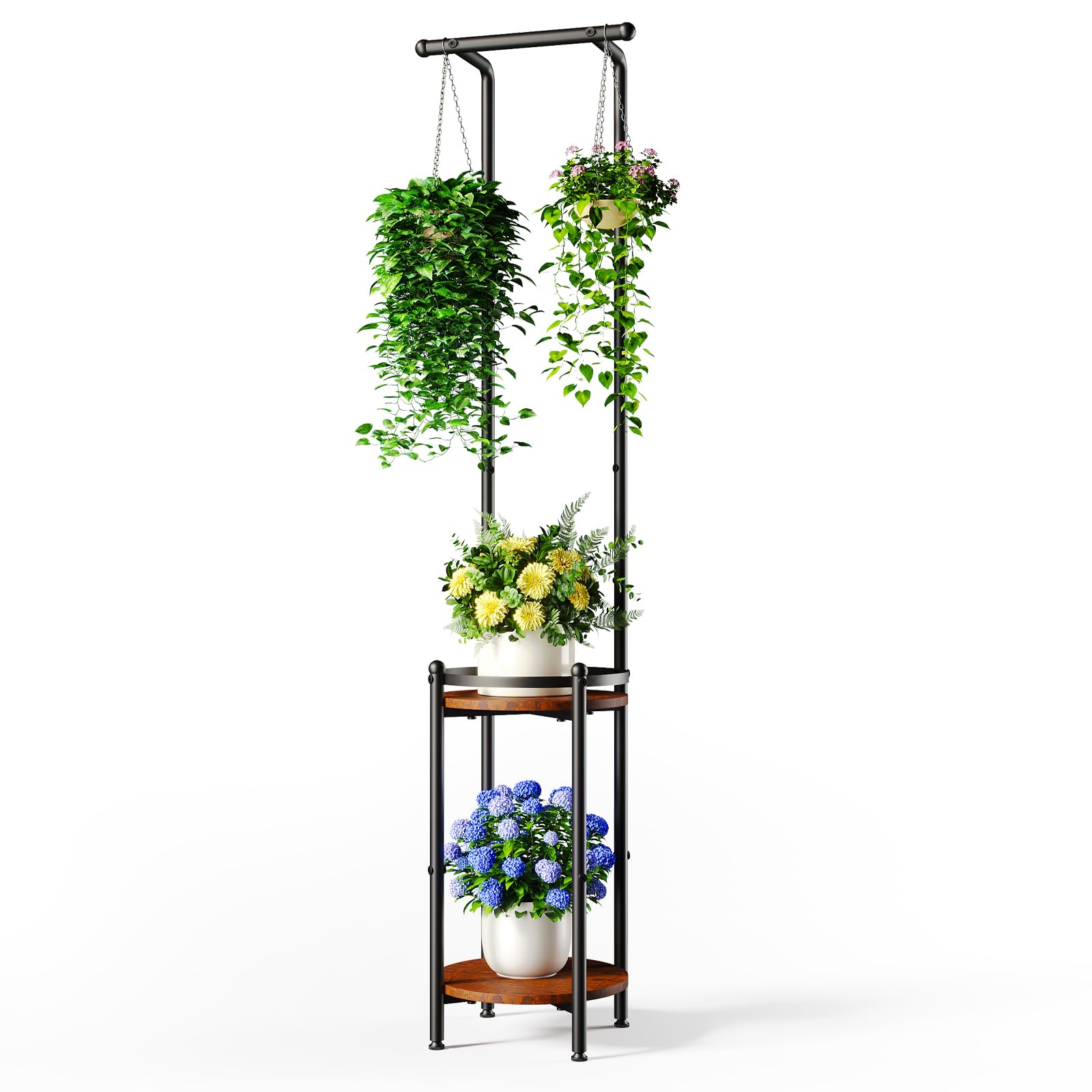Photo 1 of Homsorout Metal Plant Stand - 2-Tier Hanging Plant Holder