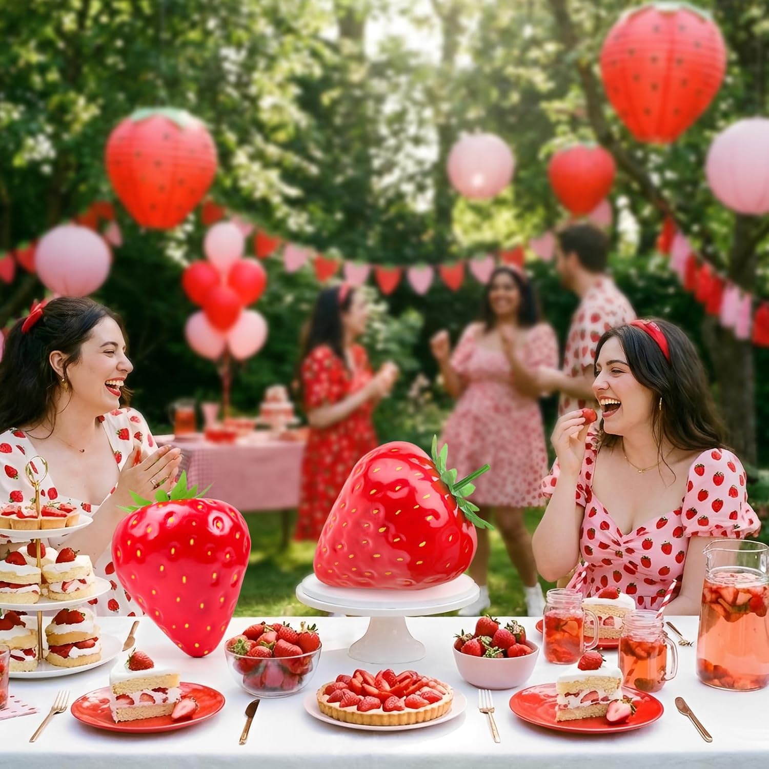 Woration 13inch Artificial Large Red Strawberry Oversize Fake Fruit Simulation Decoration for Home Kitchen Table Party Festivals Christmas Display