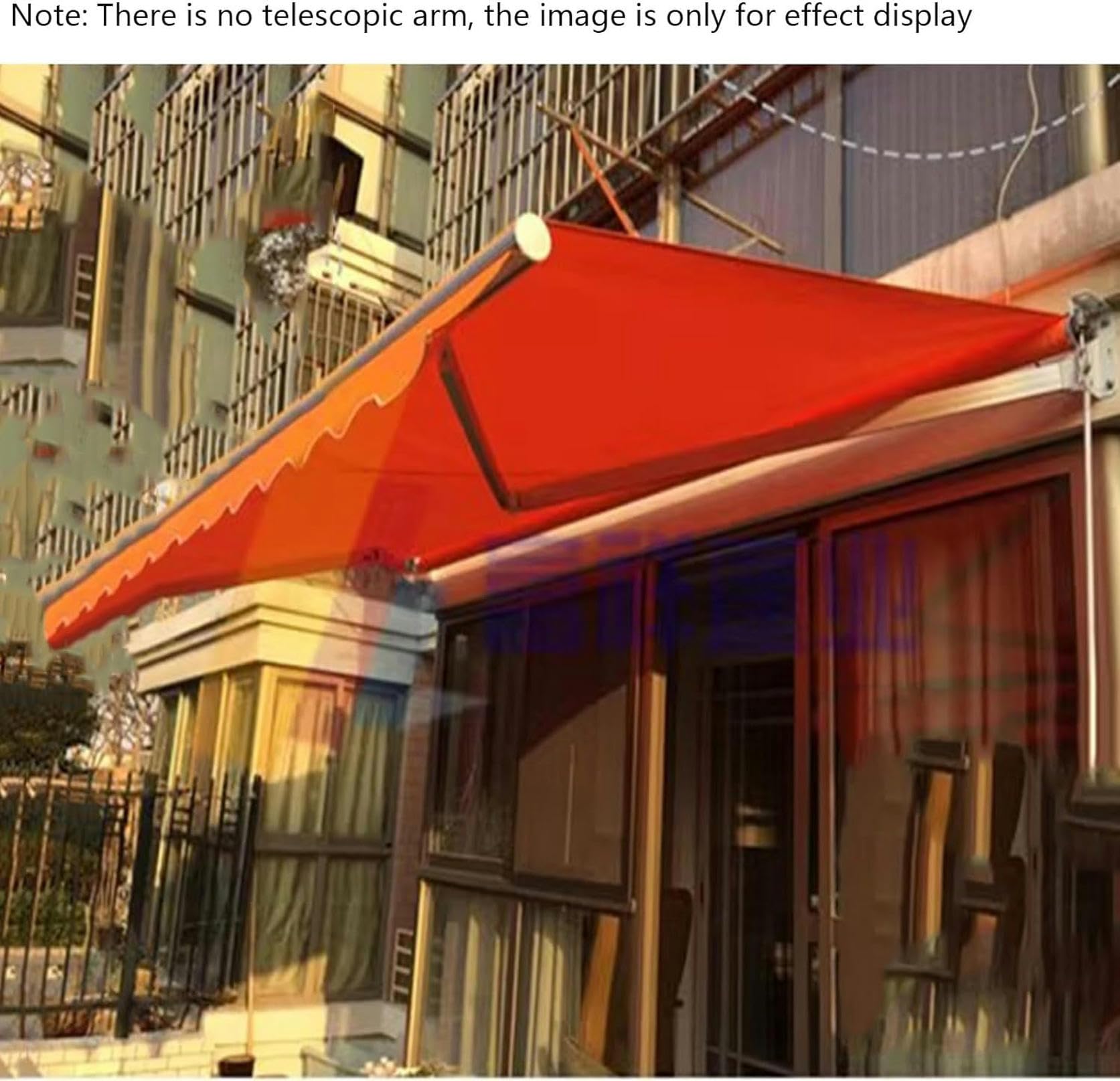 Tenda Retrattile Ombra Tessuto Sostituisce Heavy Duty Poliestere Patio Porta Finestra Tenda Ombrellone Shelter Esterno Canopy Garden, Nessun Braccio Telescopico