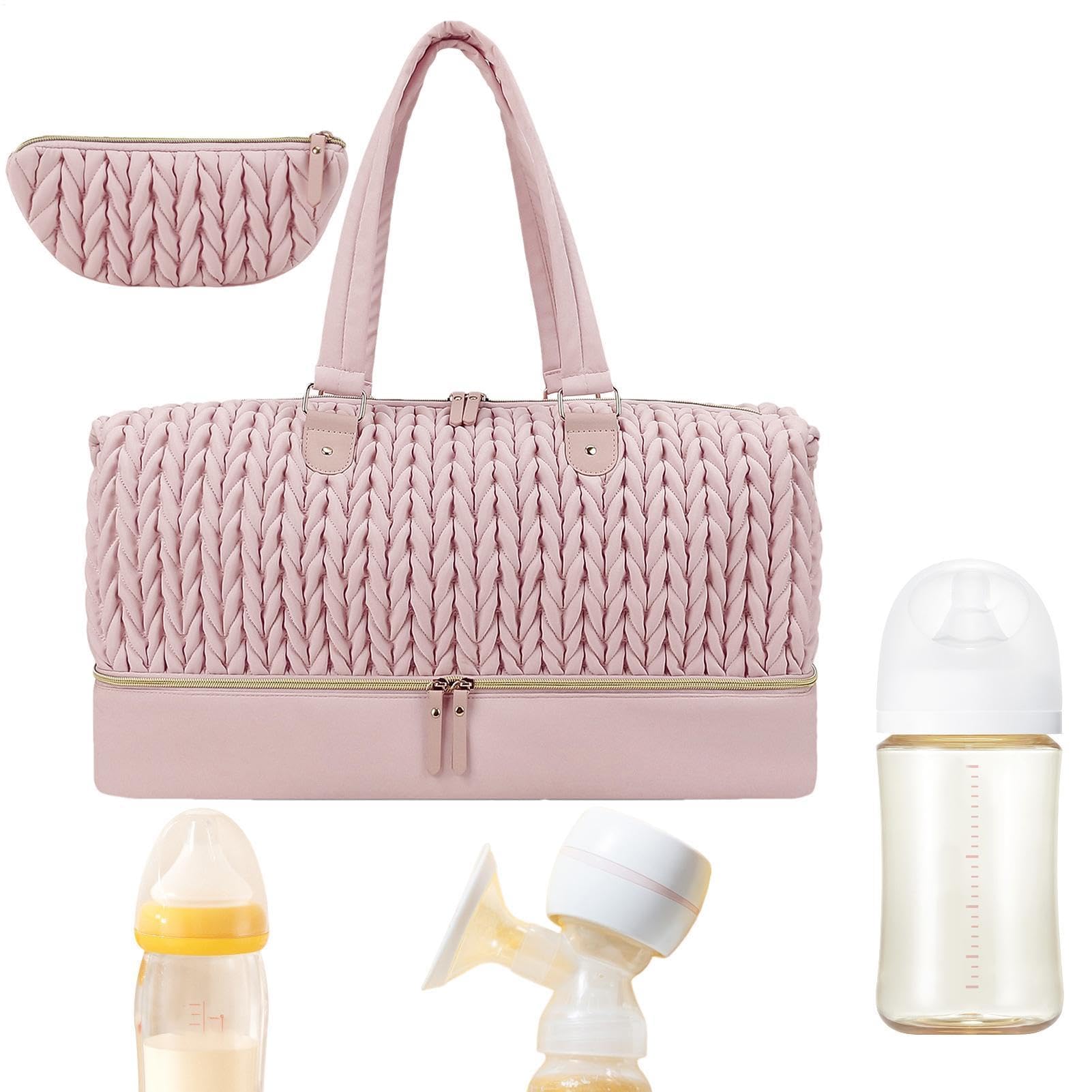 Bolsa organizadora de pañales con almacenamiento impermeable, bolsillo aislado y cesta de almacenamiento para cambiador, perfecta para artículos esenciales de guardería y cuidado sobre la marcha