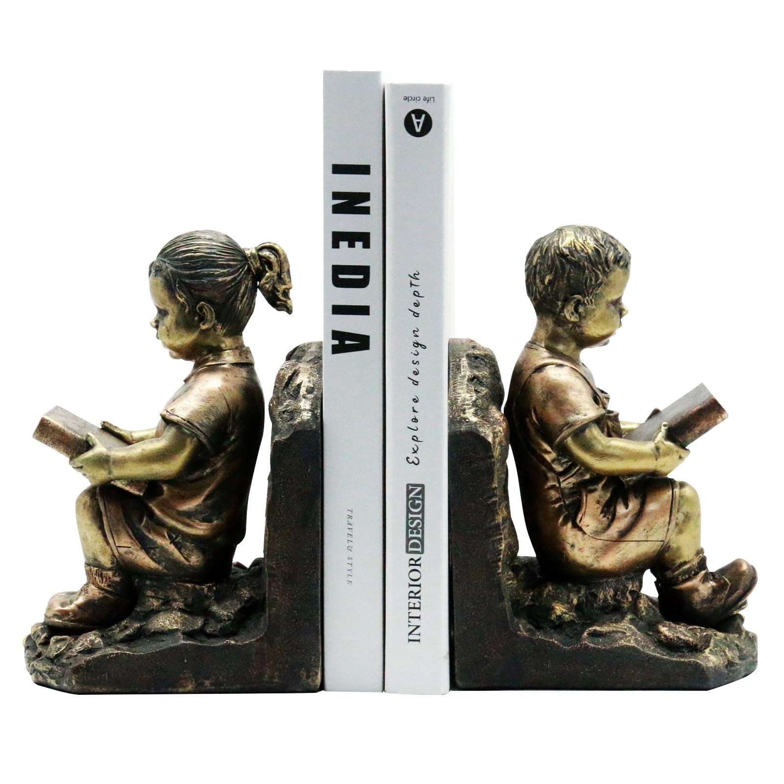 Fermalibri per bambini, resistente, antiscivolo, in resina, ornamento da scrivania per ufficio, soggiorno, regalo significativo per gli amanti dei libri