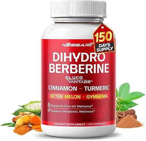 Miniatura 10 de Berberina, canela, cúrcuma, melón amargo y gimnasia, ayuda a la salud cardíaca y metabólica - 180 cápsulas