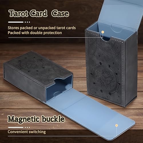 Miniatura 3 de Funda de piel sintética para cartas de tarot, diseño de luna, funda protectora para la mayoría de cartas de tarot de tamaño estándar, cartas góticas