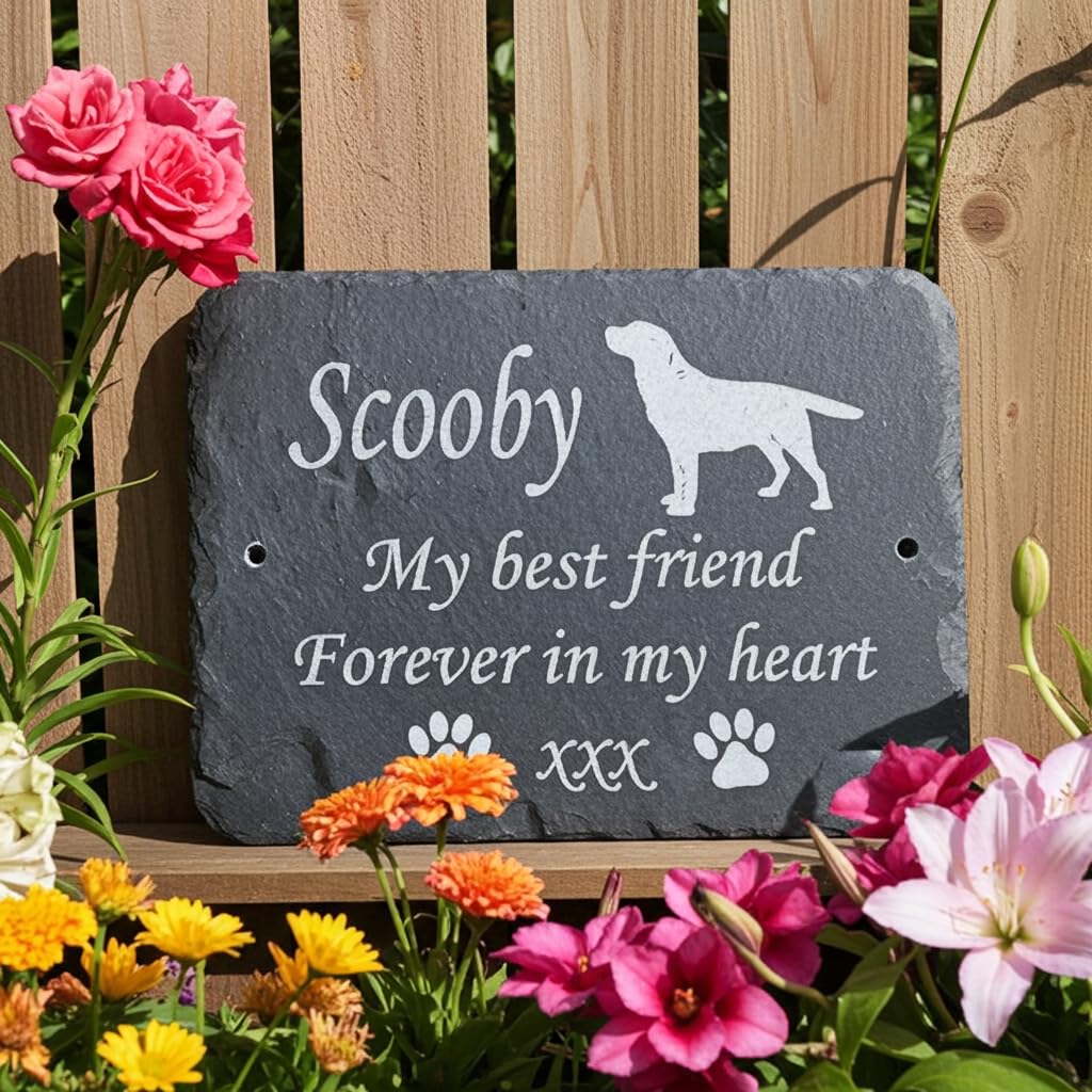 Personalised Pet Memorial Plaque 25cm x 18cm with Laser Engraved Lettering