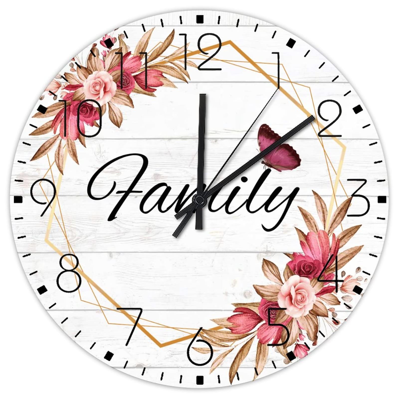 Horloges murales en bois personnalisées pour décoration maison familiale et salon