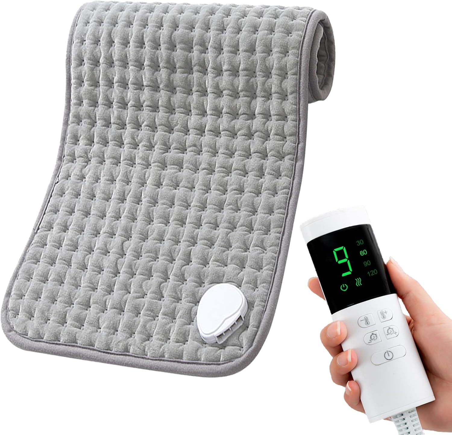 (Similar to) Electric Heating Pads for Back Pain Relief & Period Cramps, 9 Heat Setting & 4 Timer Options,12x24 Portable Heating Pad for Shoulder, Knee, Arms, Legs, Dry/Moist Heat, Gifts for Women and Men 12x24 Inch
