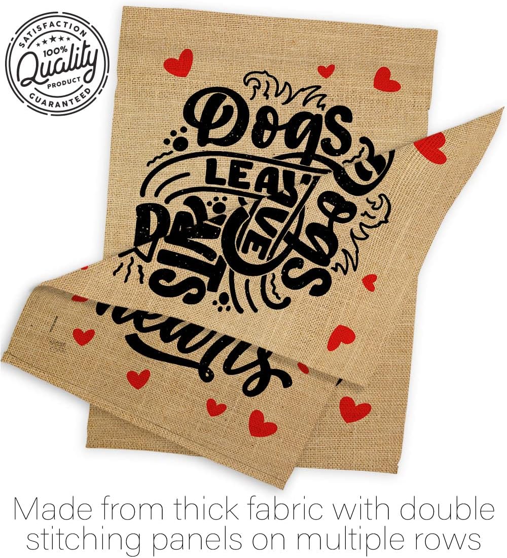 Breeze Decor Leave Pawprints House Flag Eagle Set Dog Puppy Spoiled Paw Canine Fur Pet Nature Farm Animal Creature Decoration Banner Small Garden Yard Gift Double-Sided, Made in USA