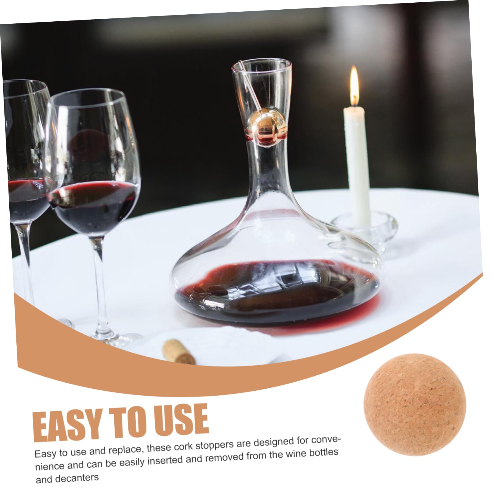 Cabilock Tapones De Corcho para Botellas De Vino De Tapones De Compactos Y Multifuncionales Accesorios para Decantadores con Hermético 2 Piezas X 5