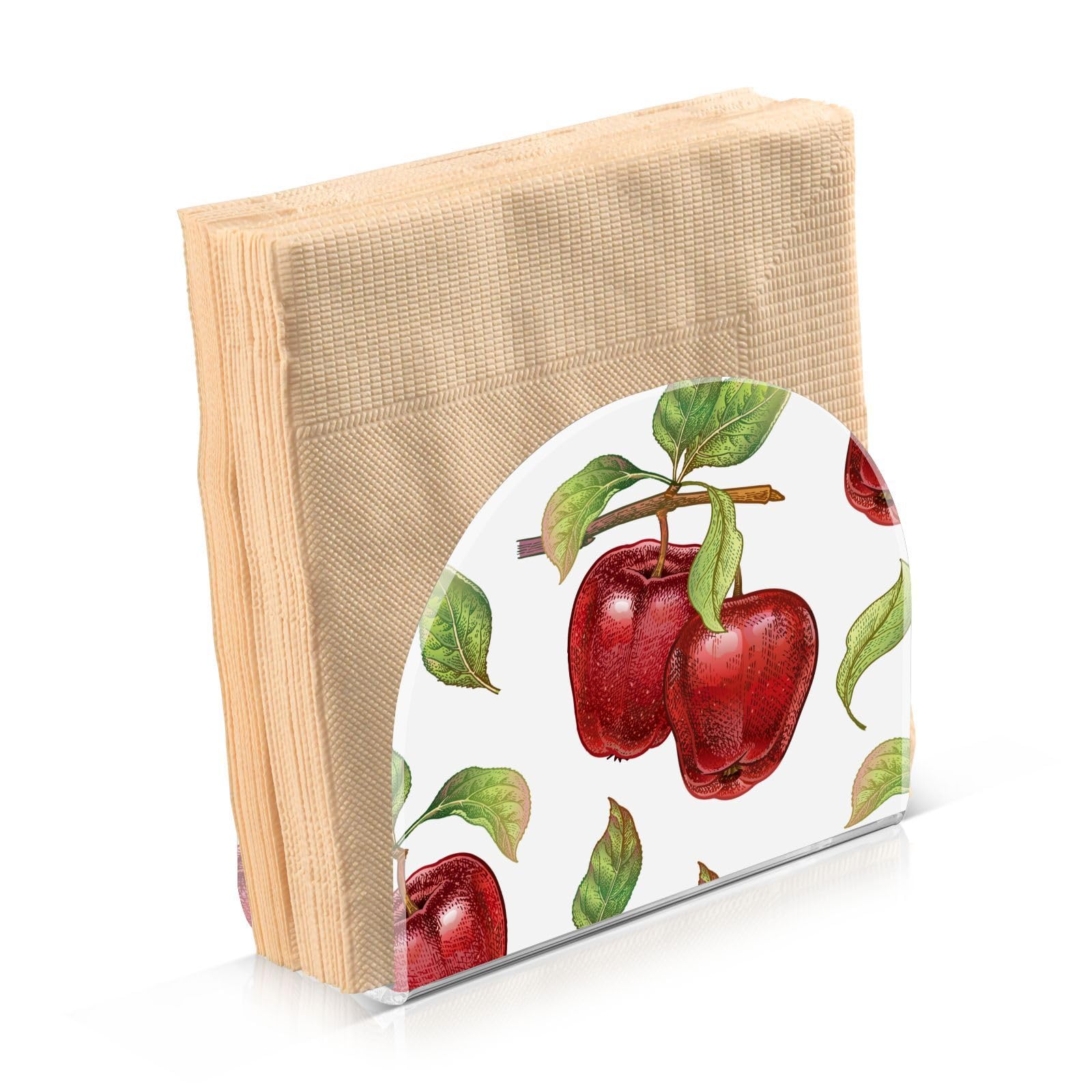 Doterii Red Apples Fruit Napkin Holder Paper Napkin Holders for Dining Tables Decor