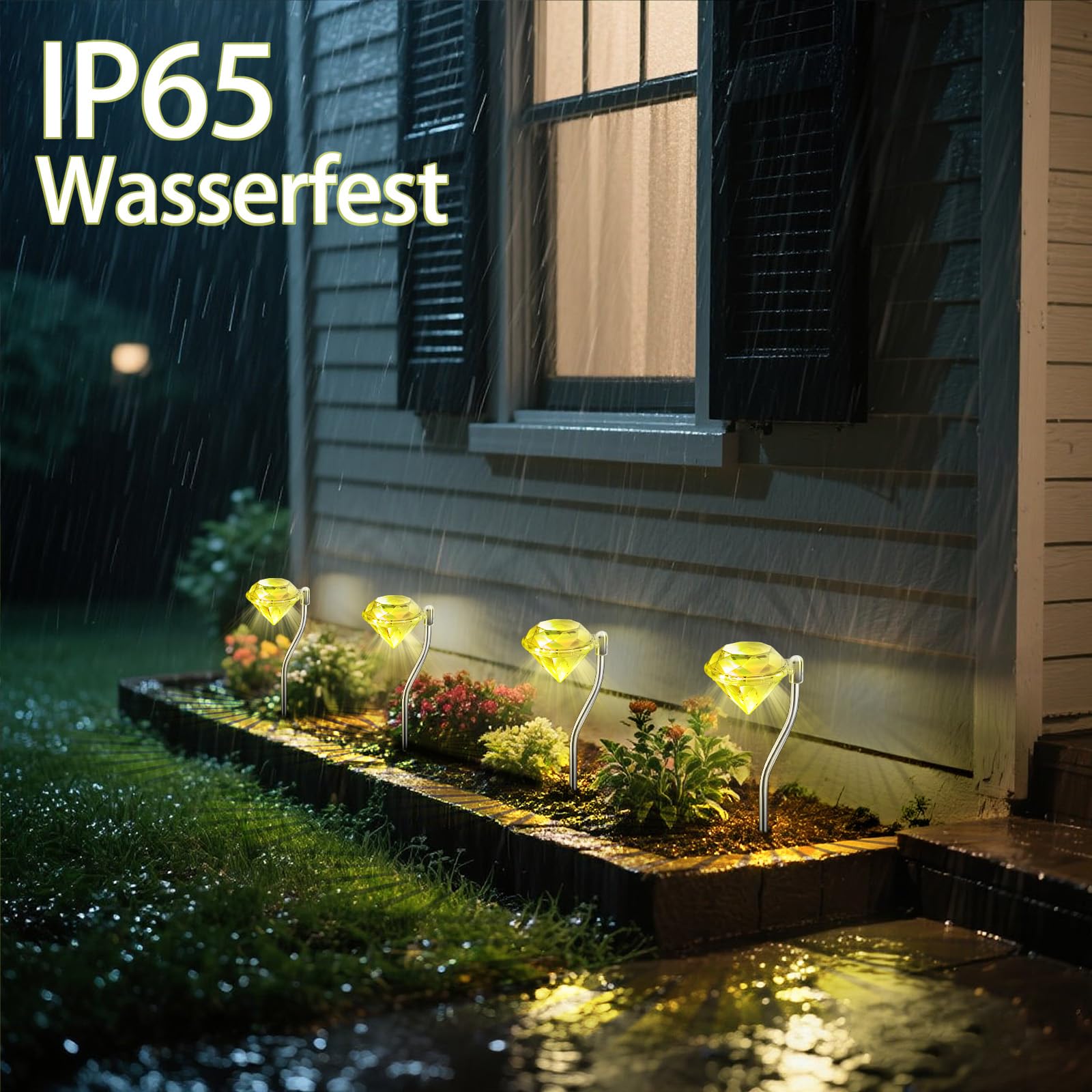 Lampes Solaires Jardin Rgb, Lampadaire Solaire À Led Pour Extérieur, Éclairage De Chemin Avec 3