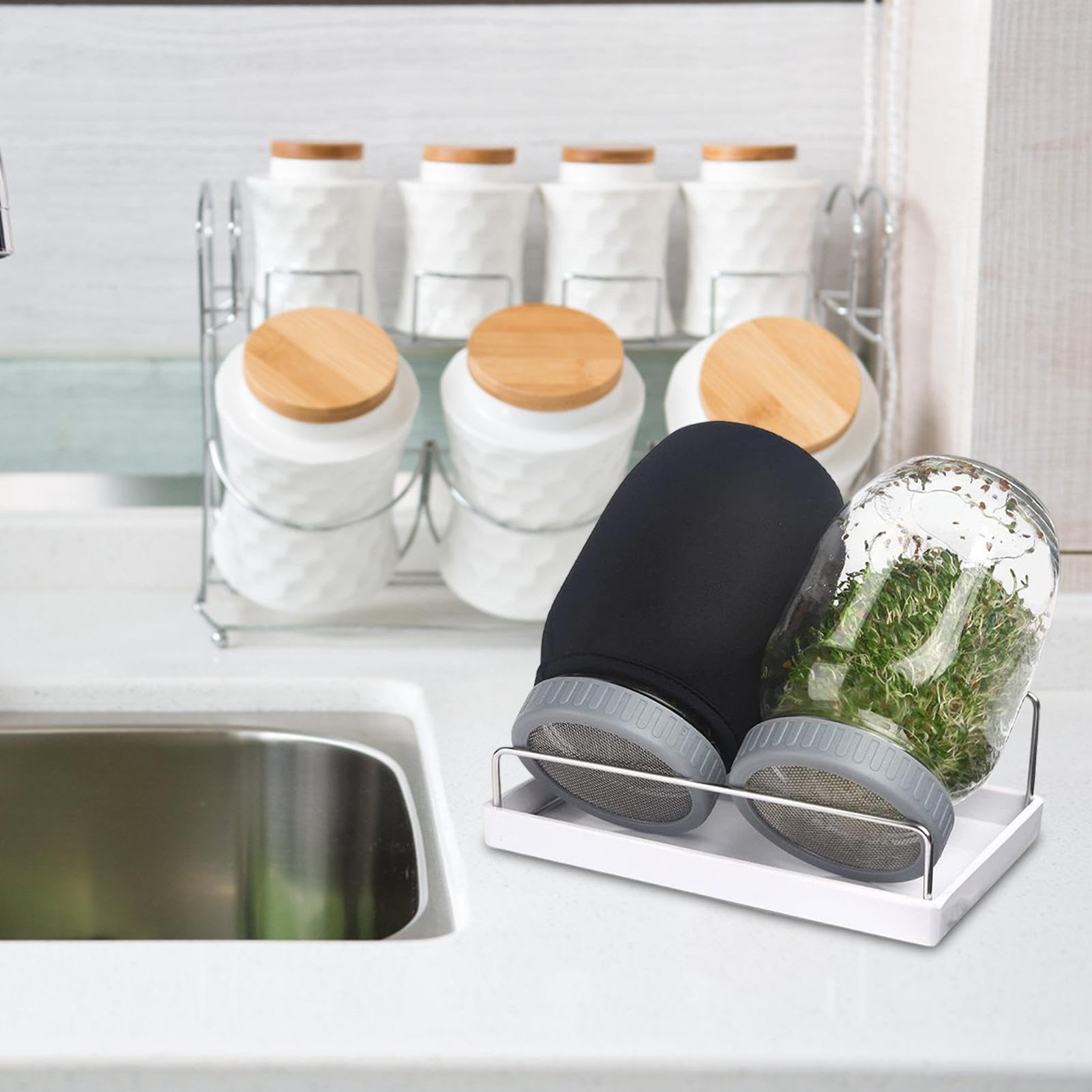Générique Kit de Pots de – Récipients en Verre de 950 ML, germoir à
