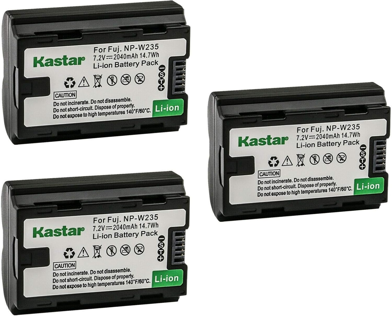 Kastar 3-Pack NP-W235 Battery Replacement for Fujifilm NP-W235 NPW235 Battery, Fujifilm BC-W235 BCW235 Battery Charger, Fujifilm X-T4 XT4 Camera, Fujifilm GFX 50S II Medium Format Mirrorless Camera