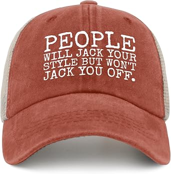 People Will Jack Your Style But Wont Jack You Off Trucker Hat Men Trendy Mesh Baseball Cap for Fall