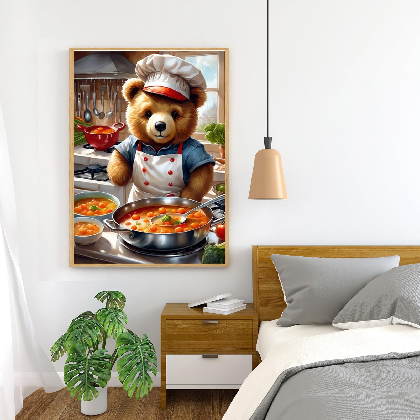 GLXPOG Diamond Painting Kits for Adults Bear Chef Diamond Art Cartoon DIY 5D Full Drill Crystal Painting Rhinestone Embroidery Art Crafts Home Wall Decor Gifts 30x40cm - Image 3