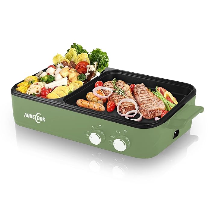 Buy Audecook Electric Hot Pot with Grill, 2 In 1 Multifunction Nonstick