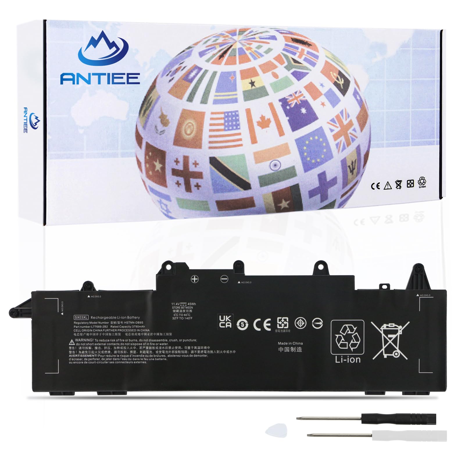 ANTIEE SX03XL Laptop Battery Replacement for HP ProBook x360 435 G7 435 G8 1F3G6EA 1F3G9EA 32M90EA 32N44EA 3G0S1PA 32N48EA Series Laptop HSTNN-DB9S