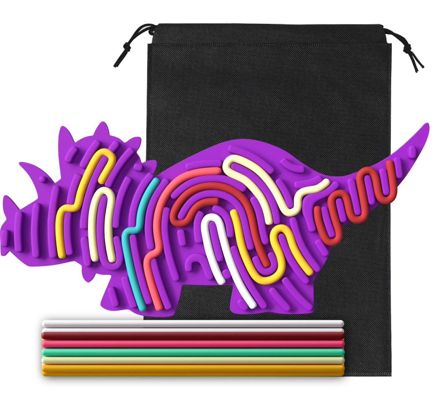 Sensory Activity Board With 18 Strings - Silicone Fidget Toy For Calming, Stress Relief, ADHD & Autism (Elephant)