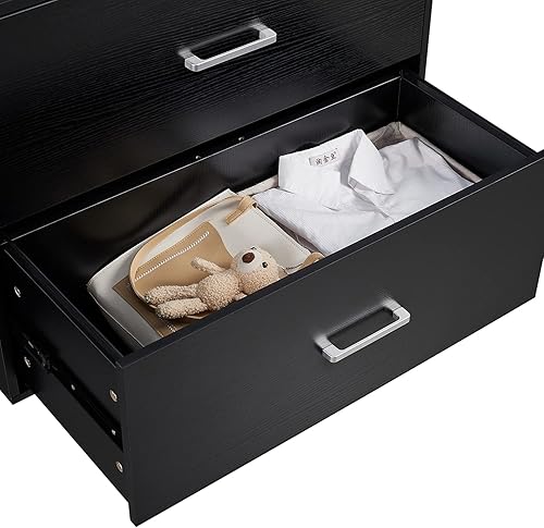 Miniatura 3 de Tenozek Archivador lateral de madera de 2 cajones tablero MDF de tamaño legal archivador de almacenamiento de archivos con cajones lisos para