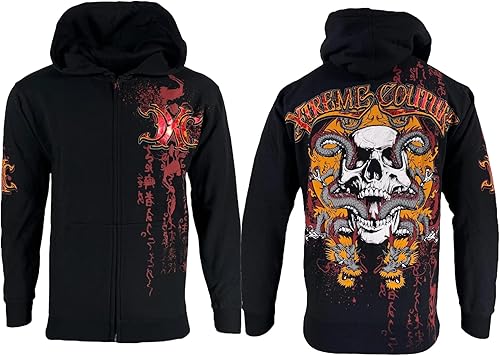 Xtreme Couture by Affliction - Sudadera con capucha para hombre, color negro piraso, Negro -
