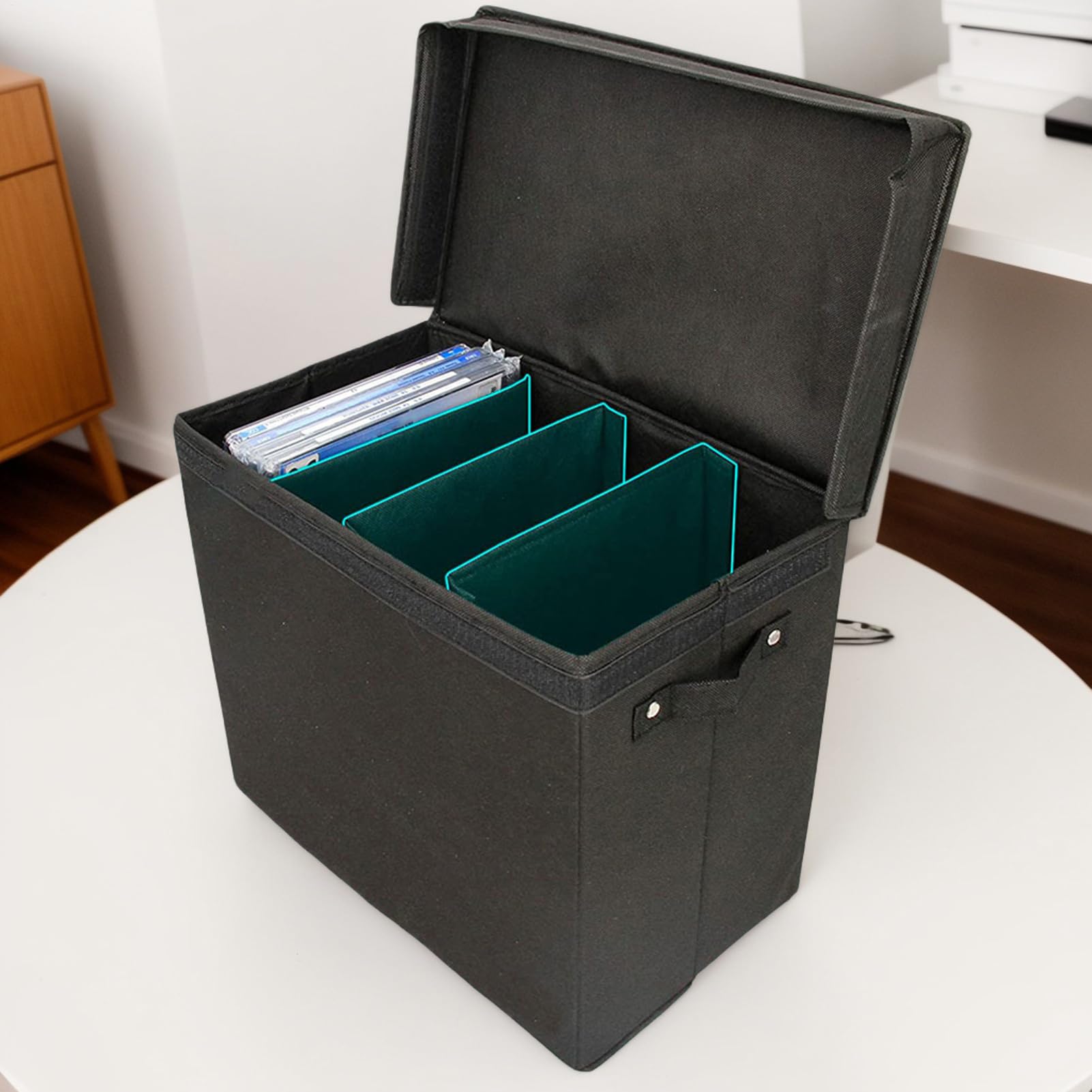Comic Aufbewahrung Dokumenten-Aufbewahrungsbox mit 3 Trennwänden | Stapelbare Dokumentenbox Für Zu Hause Büro Schule