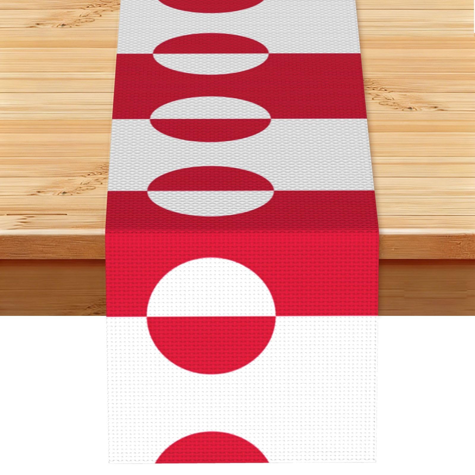 Hgiuydrd Greenland Flag Print Table Runner World Cup-Themed Dining Table Decor For Coffee Dining Table And More