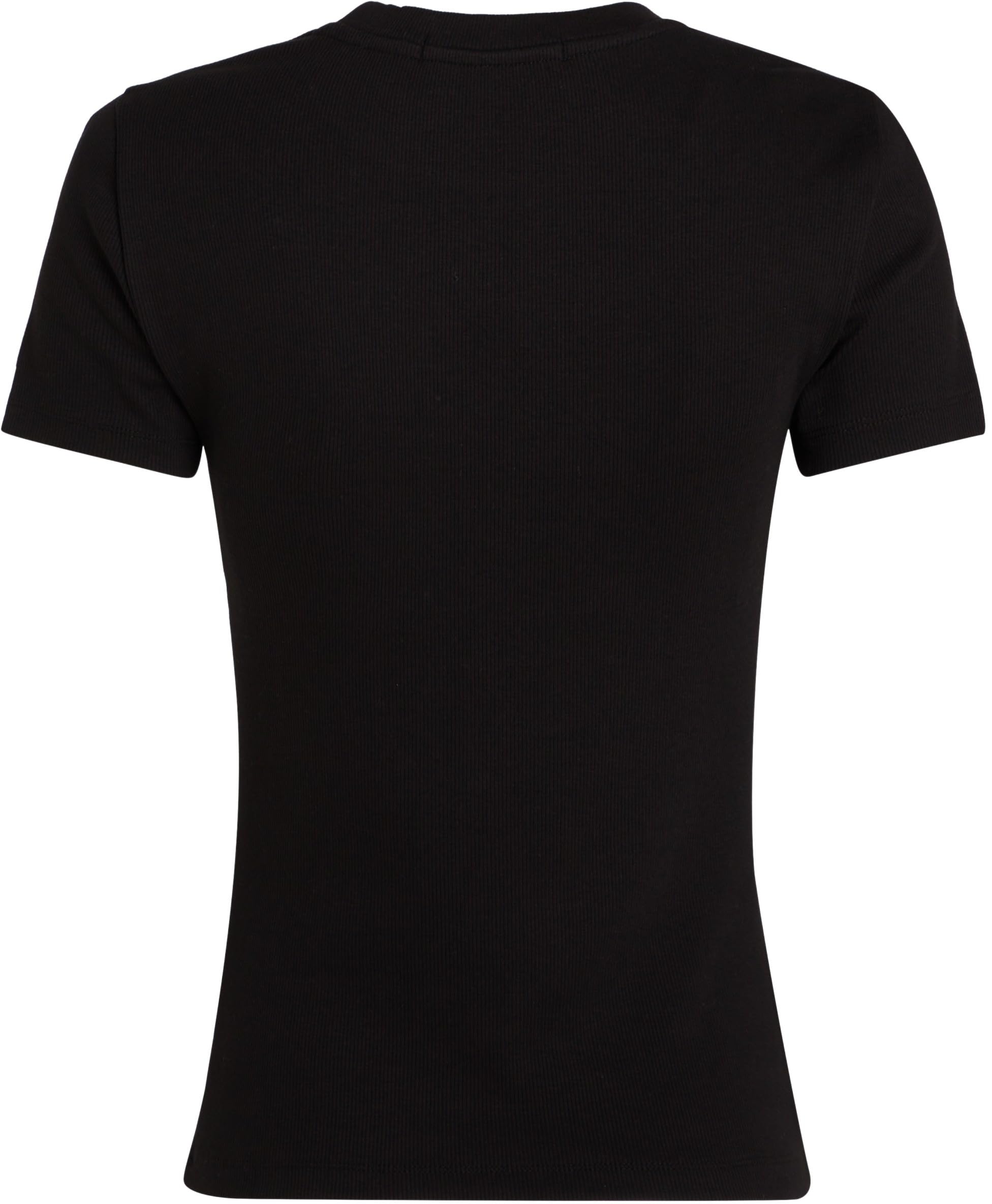 Calvin Klein Woven Label Rib Baby Tee J20j223552 Maglietta a Maniche Corte Donna