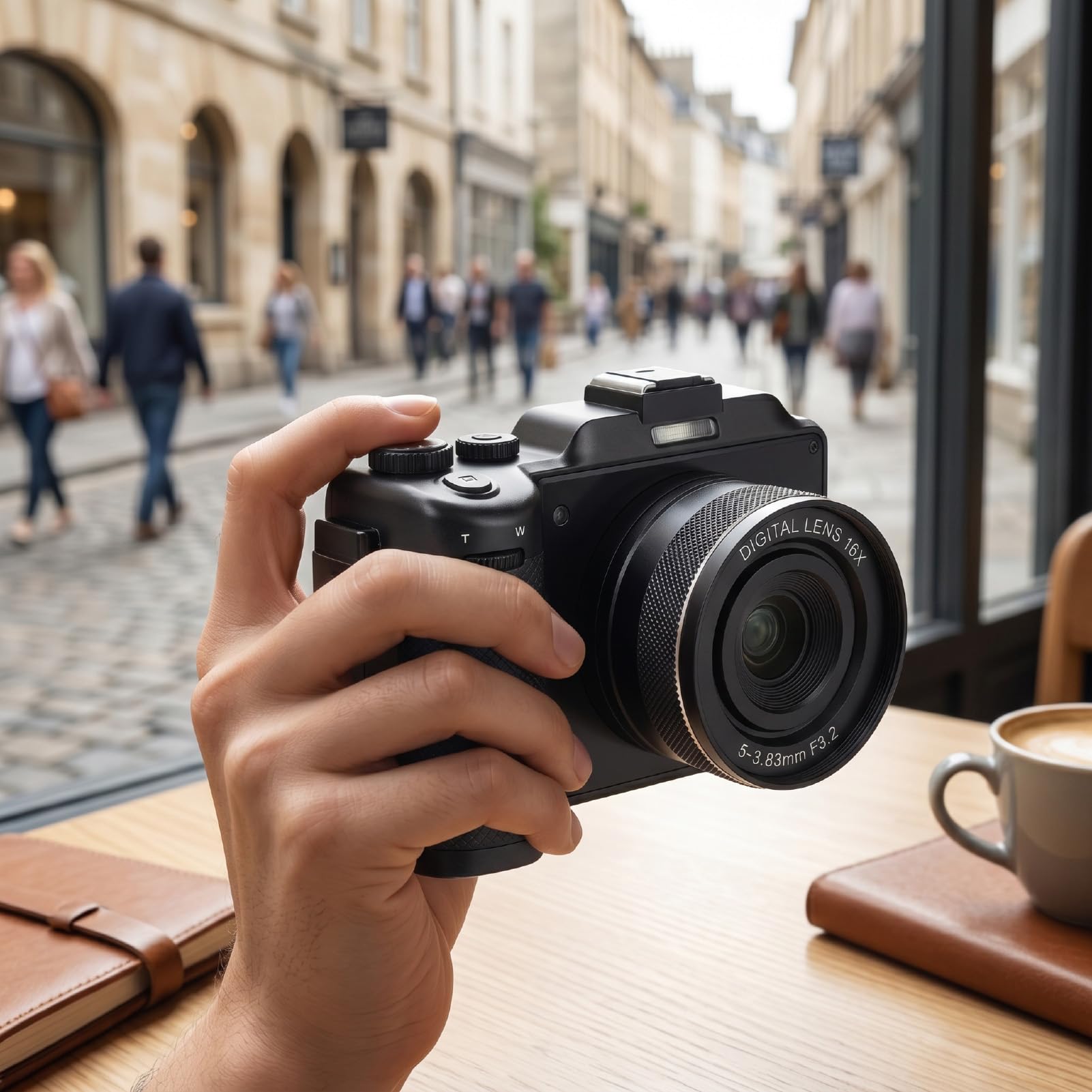 Cámara Digital, Cámara WiFi 8K 100MP con Pantalla HD de 3 Pulgadas Zoom Digital 18X 6 Ejes Antivibración Lapso de Tiempo Lenta, para Principiantes en Fotografía (64GB)