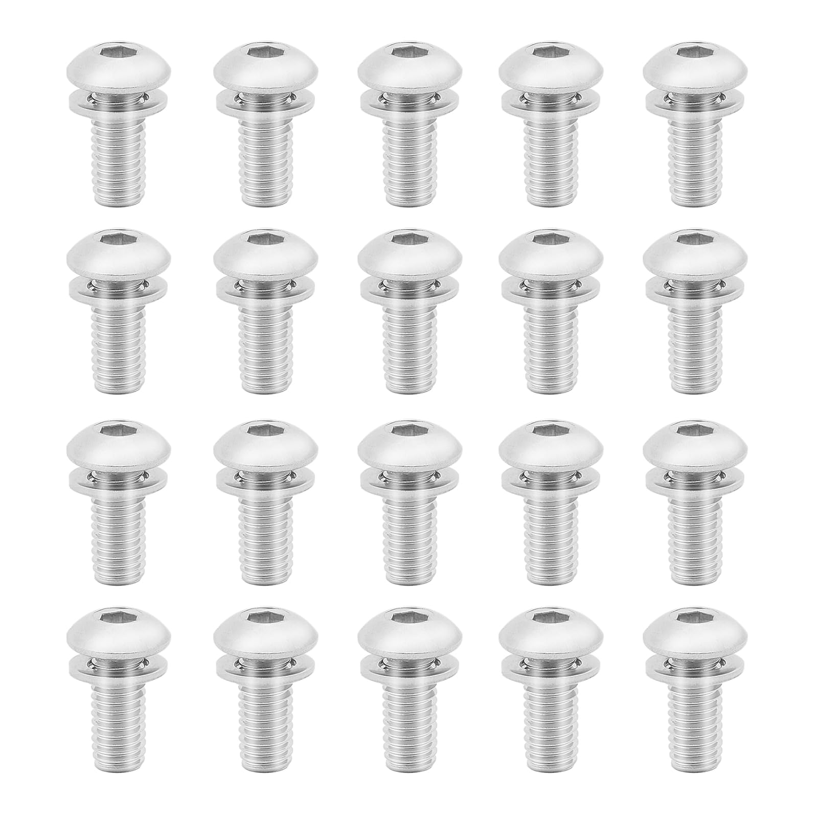 Bike Water Bottle 10-Pack M5 Cage Bolts Stainless Steel Hex
