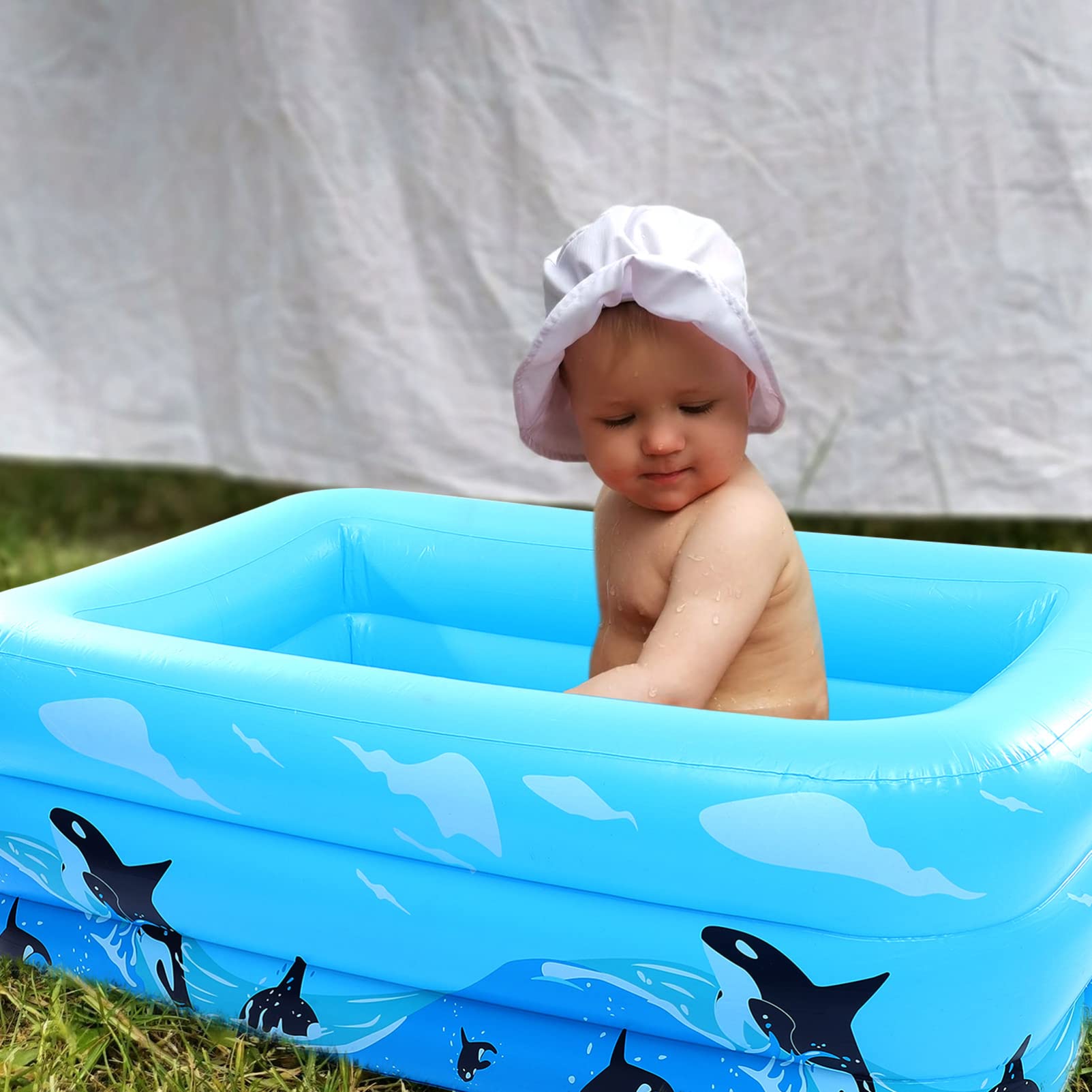 Vaguelly Piscina Gonfiabile Resistente per Interni Ed Esterni per Feste e Relax Giardino
