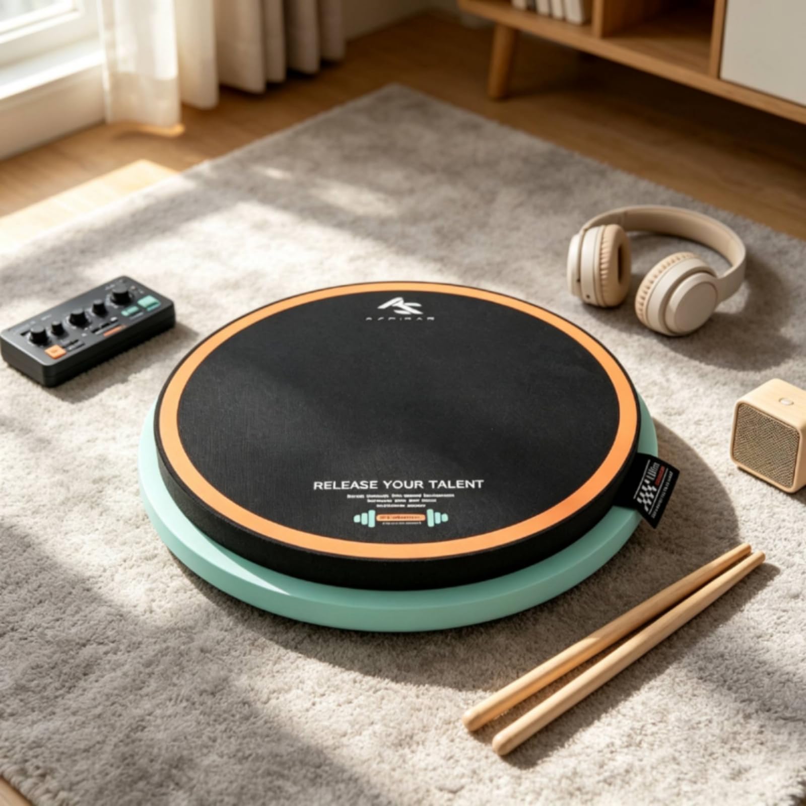 Pad di Allenamento con Bordo Silenziato Percussione Resistente All'abrasione per Batteristi, Studenti di Musica, Casa, Studio