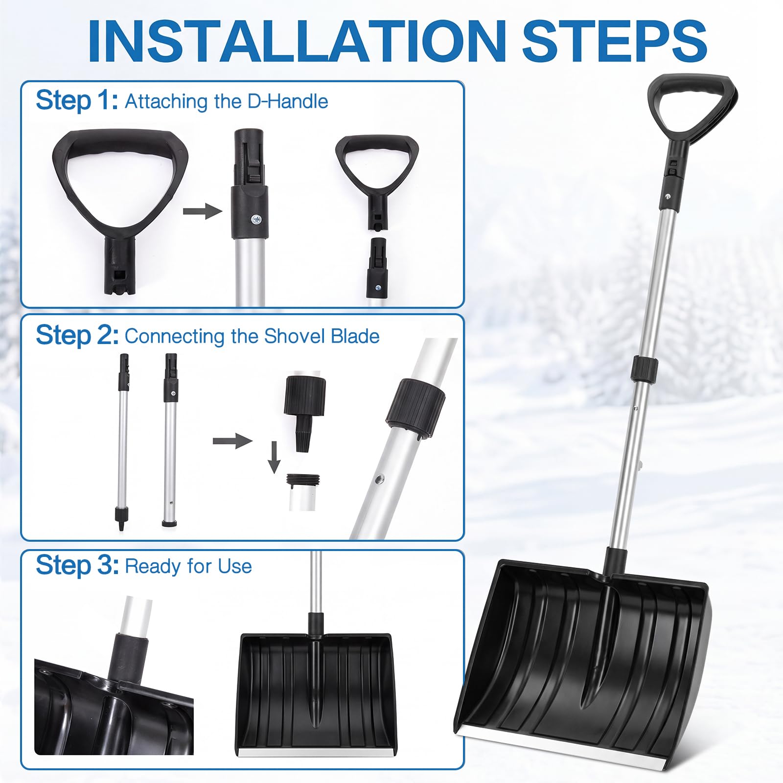 Set di pala da neve e paletta da neve, larghezza 56 cm