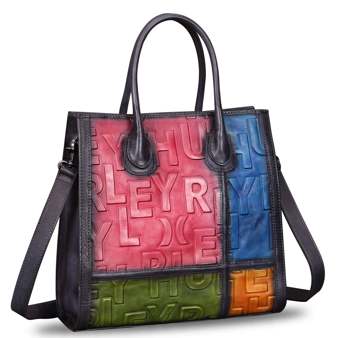 Genuine Leather Purses and Handbags for Women Vintage Real Leather Tote Bag Shoulder Bag Top Handle Satchel Purse