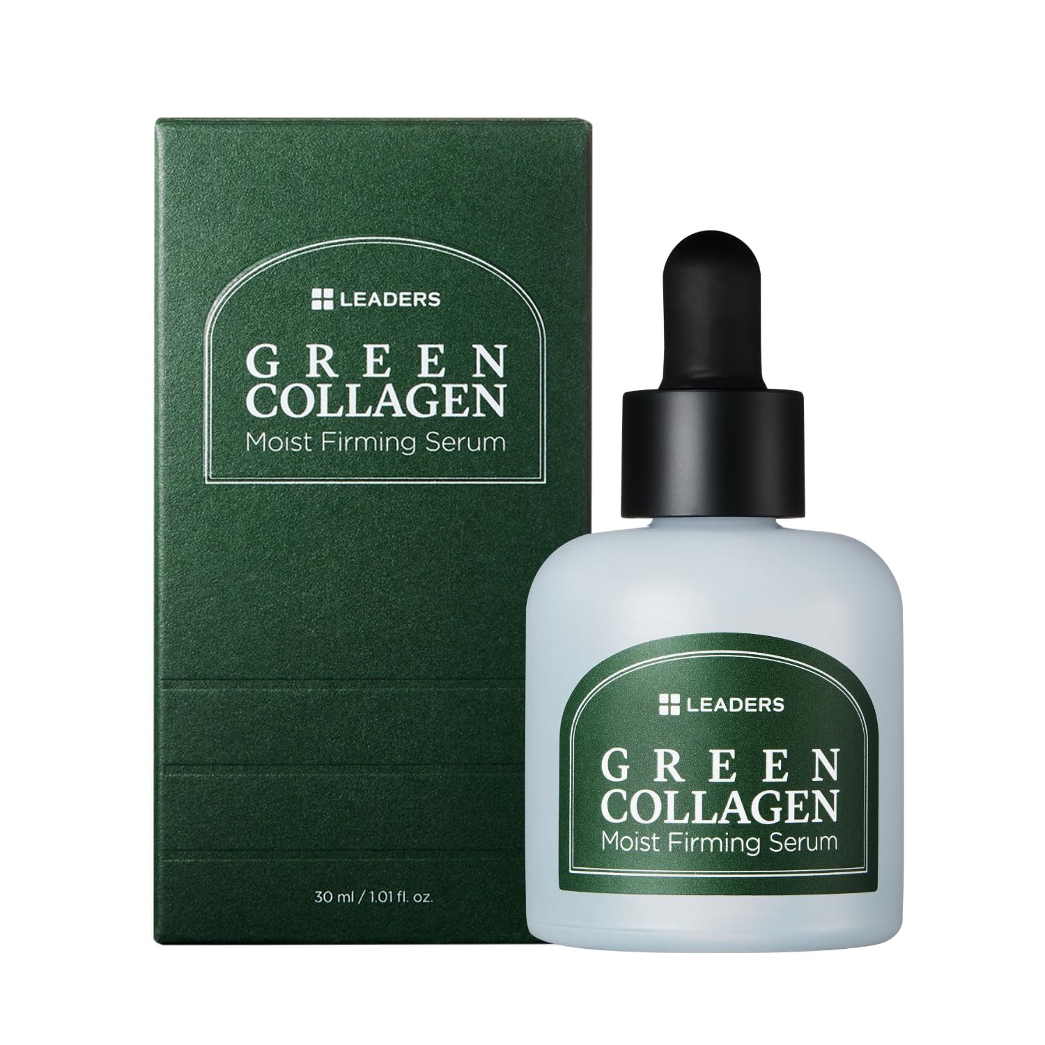 Leaders Green Collagen Moist Firming Serum – Vegan Plant-Powered Anti-Aging, Skin Firming, Hydration, Improves Elasticity, Repairs Skin Barrier,