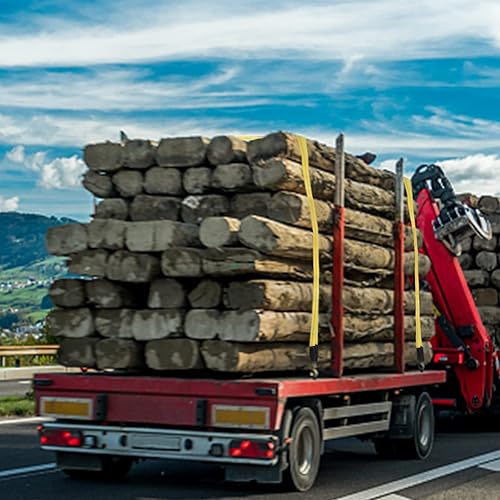 Miniatura 5 de TOPZEA Paquete de 2 correas de elevación de 20 pies x 2 pulgadas, correa de remolque de grúa de nailon resistente con bucle de extremo, correas de