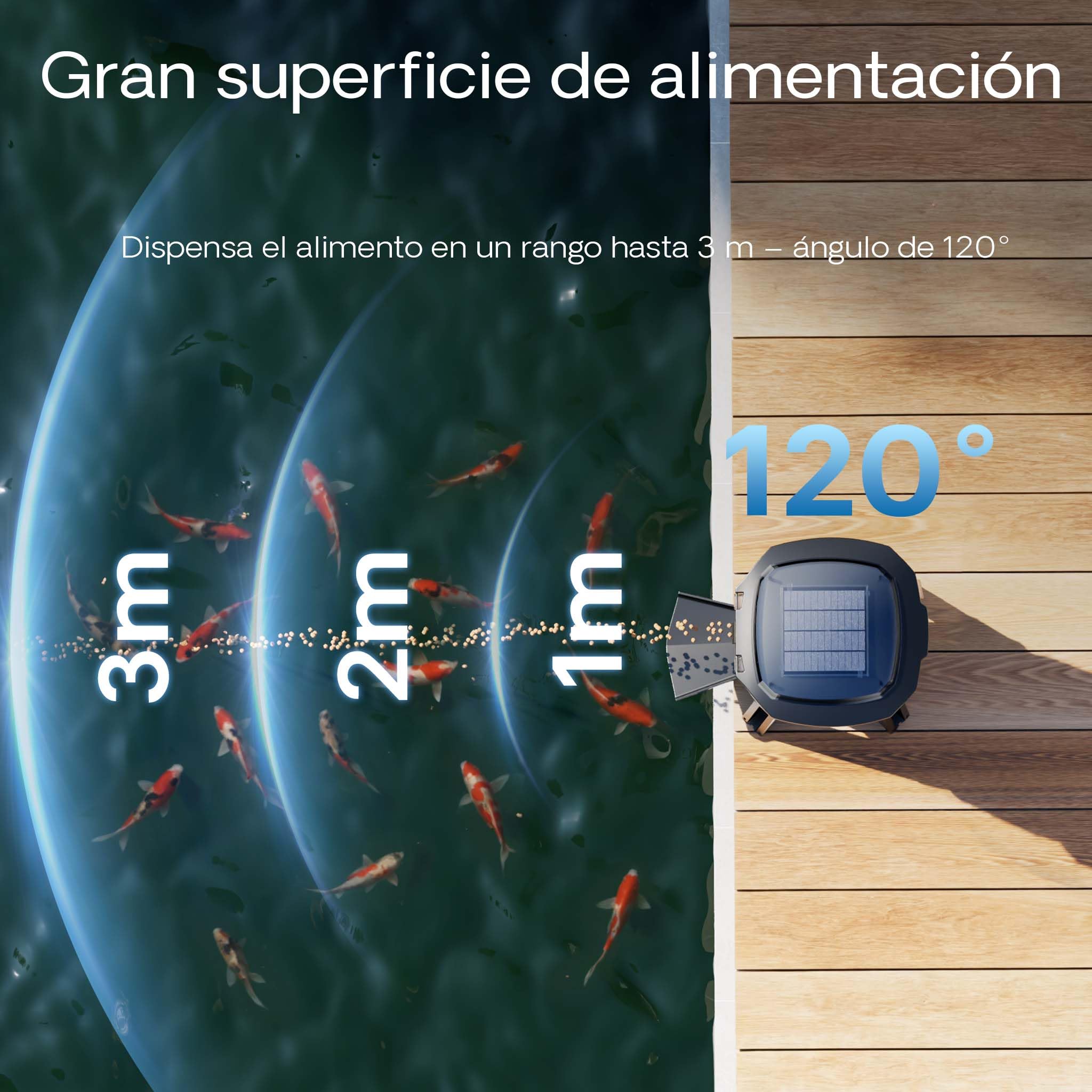CFF-206 alimentador automático para Peces de Estanque, batería Solar, programable, 1-6 Tomas/día
