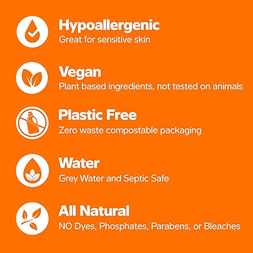 Miniatura 5 de Sábanas de detergente ecológicas, hipoalergénicas, suaves con la piel, altamente concentradas, lavadas (Summer Daze, 20 hojas (40 cargas estándar))